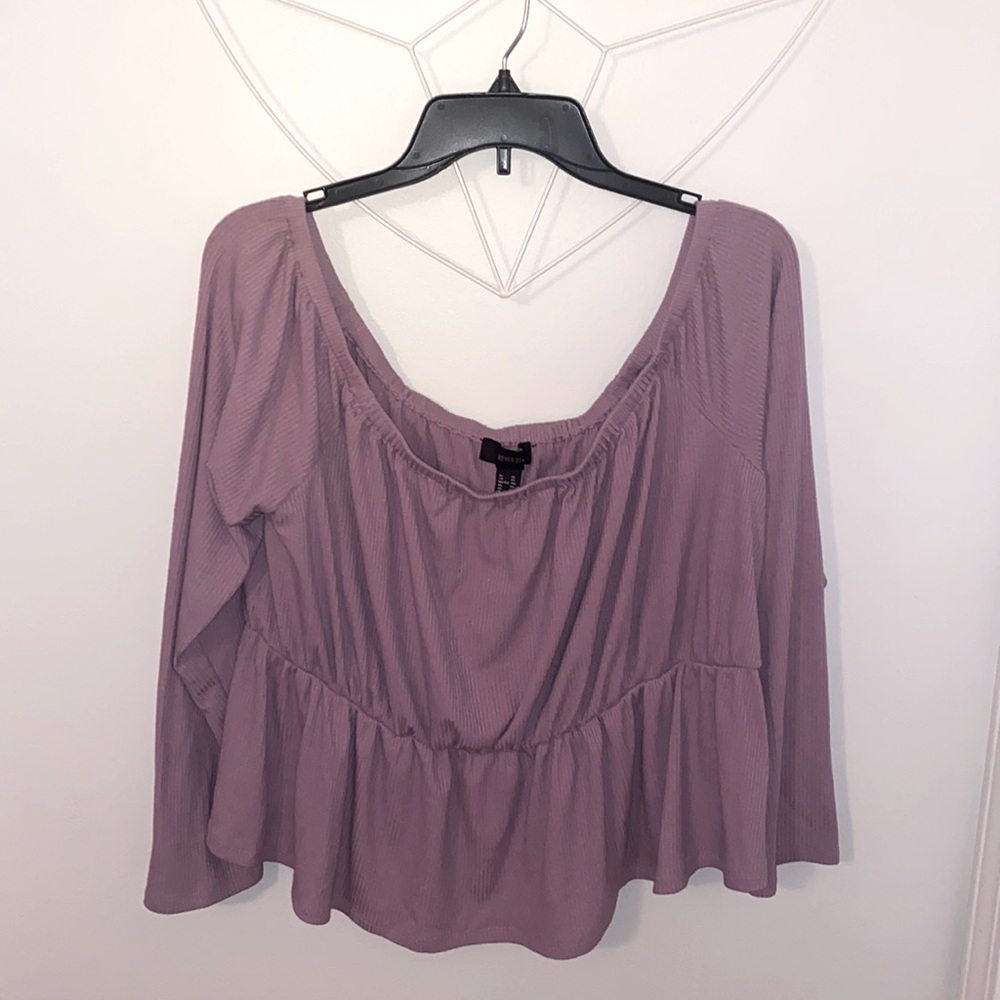 Forever 21 purple off the shoulder top